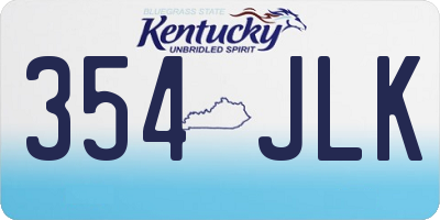 KY license plate 354JLK