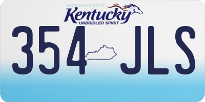 KY license plate 354JLS