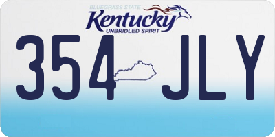 KY license plate 354JLY