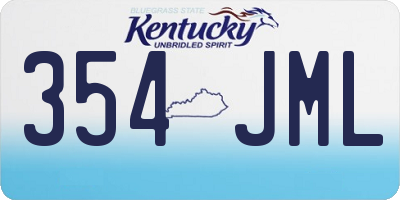 KY license plate 354JML