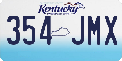 KY license plate 354JMX