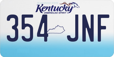 KY license plate 354JNF