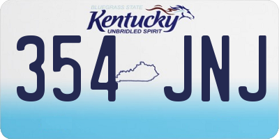 KY license plate 354JNJ
