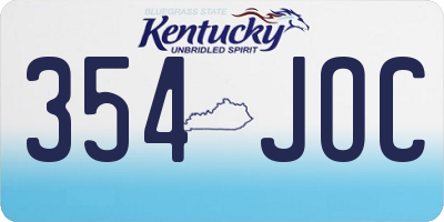 KY license plate 354JOC