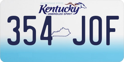 KY license plate 354JOF