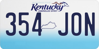 KY license plate 354JON