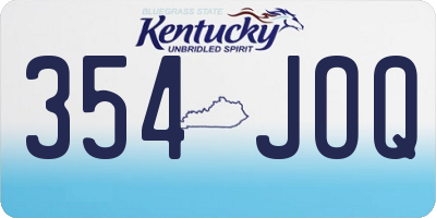 KY license plate 354JOQ