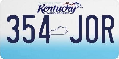 KY license plate 354JOR