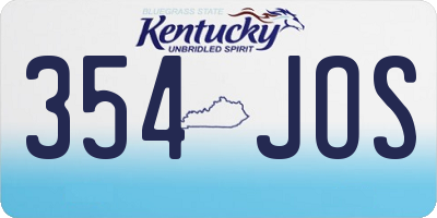 KY license plate 354JOS