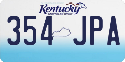 KY license plate 354JPA
