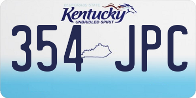 KY license plate 354JPC