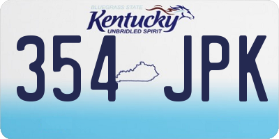 KY license plate 354JPK