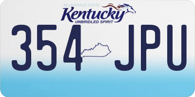 KY license plate 354JPU