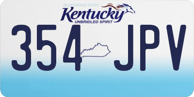 KY license plate 354JPV