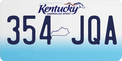 KY license plate 354JQA