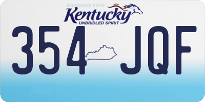 KY license plate 354JQF