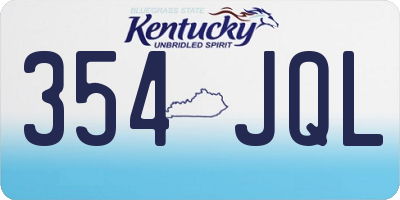 KY license plate 354JQL
