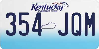 KY license plate 354JQM