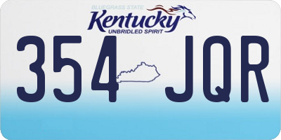 KY license plate 354JQR