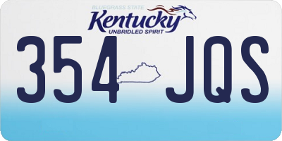KY license plate 354JQS
