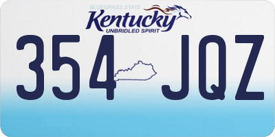 KY license plate 354JQZ