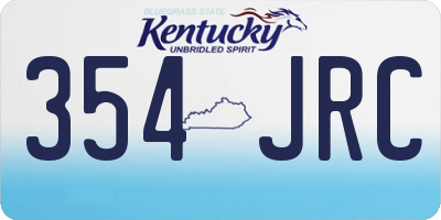 KY license plate 354JRC