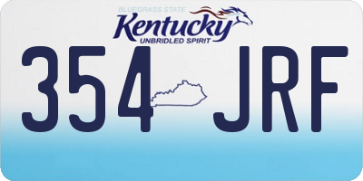 KY license plate 354JRF