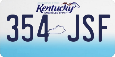 KY license plate 354JSF