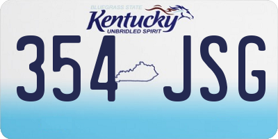 KY license plate 354JSG