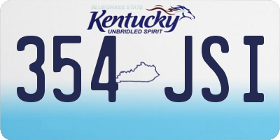 KY license plate 354JSI