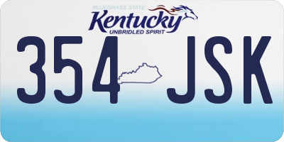 KY license plate 354JSK