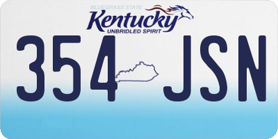 KY license plate 354JSN
