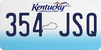 KY license plate 354JSQ