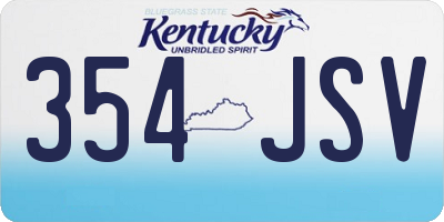 KY license plate 354JSV