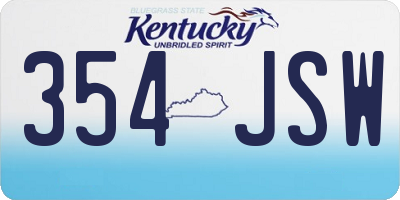 KY license plate 354JSW