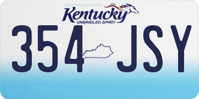KY license plate 354JSY