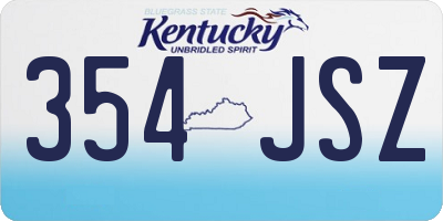 KY license plate 354JSZ