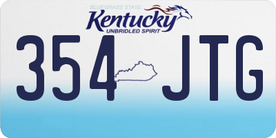 KY license plate 354JTG