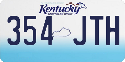 KY license plate 354JTH