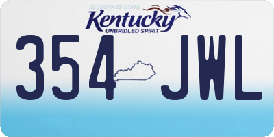 KY license plate 354JWL