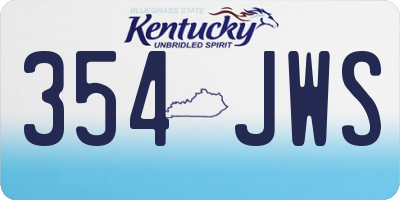 KY license plate 354JWS