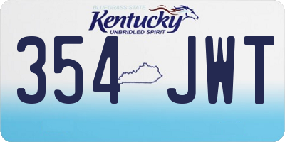 KY license plate 354JWT