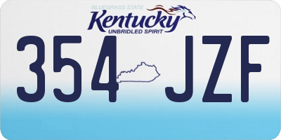 KY license plate 354JZF