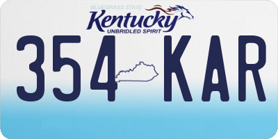 KY license plate 354KAR