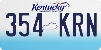 KY license plate 354KRN