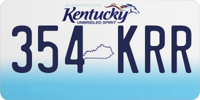 KY license plate 354KRR