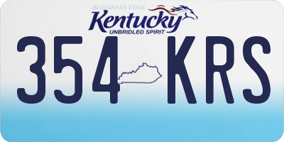 KY license plate 354KRS