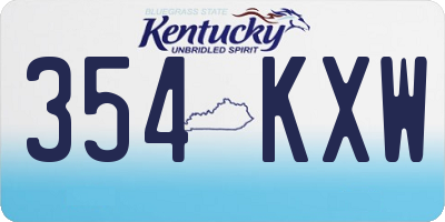 KY license plate 354KXW