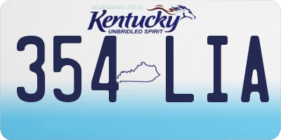 KY license plate 354LIA