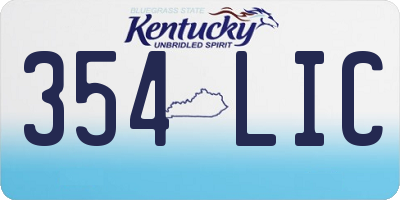 KY license plate 354LIC